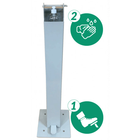 TOUCHLESS GELDSPENDER WITH FOOT CONTROL