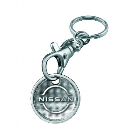 Schlüsselanhänger Jeton (wie 1€), Metall, mit Karabinerhaken