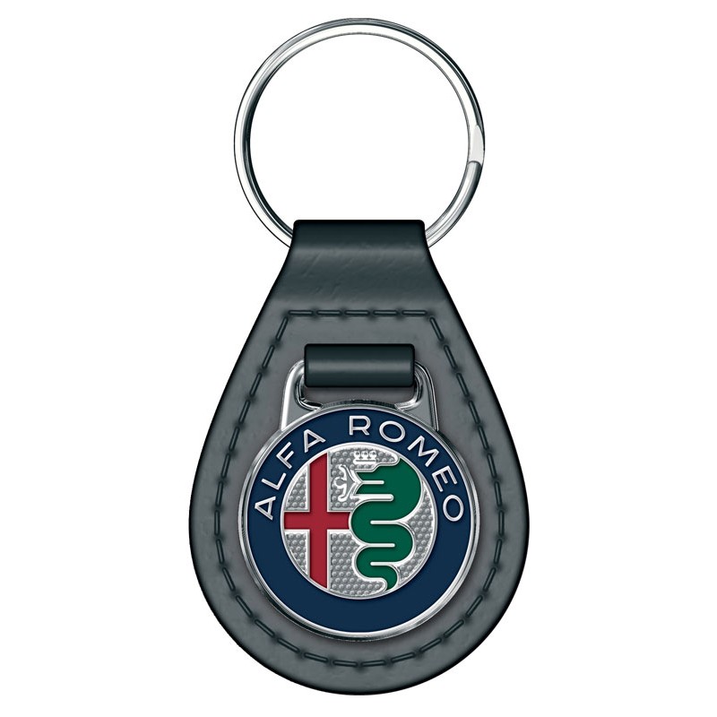 Porte-clés Alfa Roméo Goutte design 1 couleur sur simili cuir