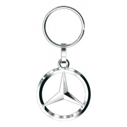 Sleutelhanger Mercedes 3D opengewerkte ster, beide kanten, metaal
