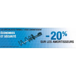 Banderole Renault "-20% SUR LES AMORTISSEURS"