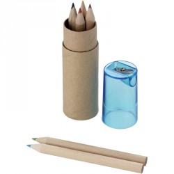 Mini 6 pencils set and pencil sharpener - unit price per 100 pieces.