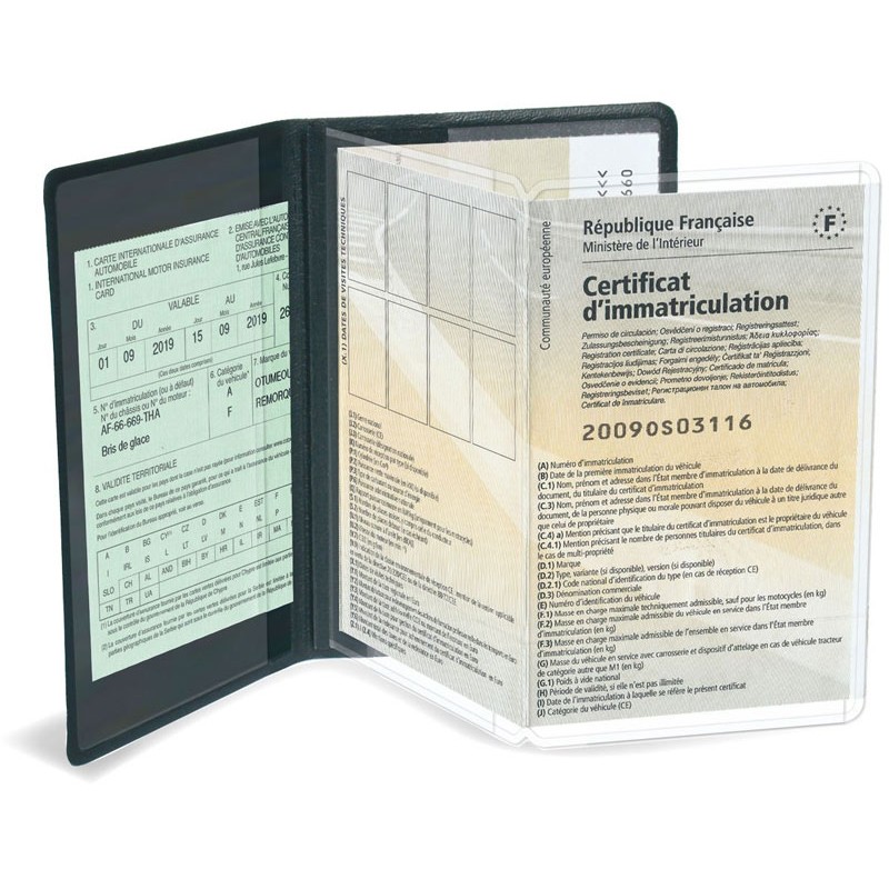 Etui carte grise 4 volets personnalisable CISCAR
