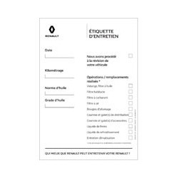 ETIQUETTE ENTRETIEN REVISION - LOT DE 100